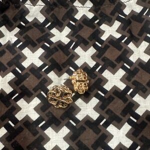 Tory Burch Gold Logo Earrings